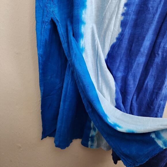 NEW Free People Ice Cream Sundae Blue Ombre Tie-Dye Maxi Cotton Dress - Picture 10 of 15